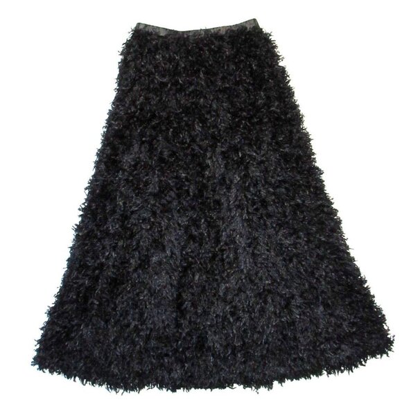 NWT Anthropologie Sunday in Brooklyn Chantal in Black Feathered Maxi Skirt XS - Picture 1 of 3